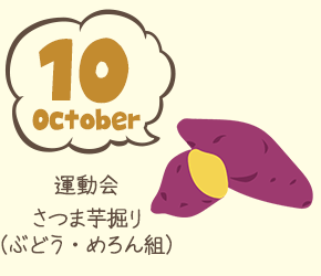 10月 運動会 さつま芋掘り（幼児クラス）